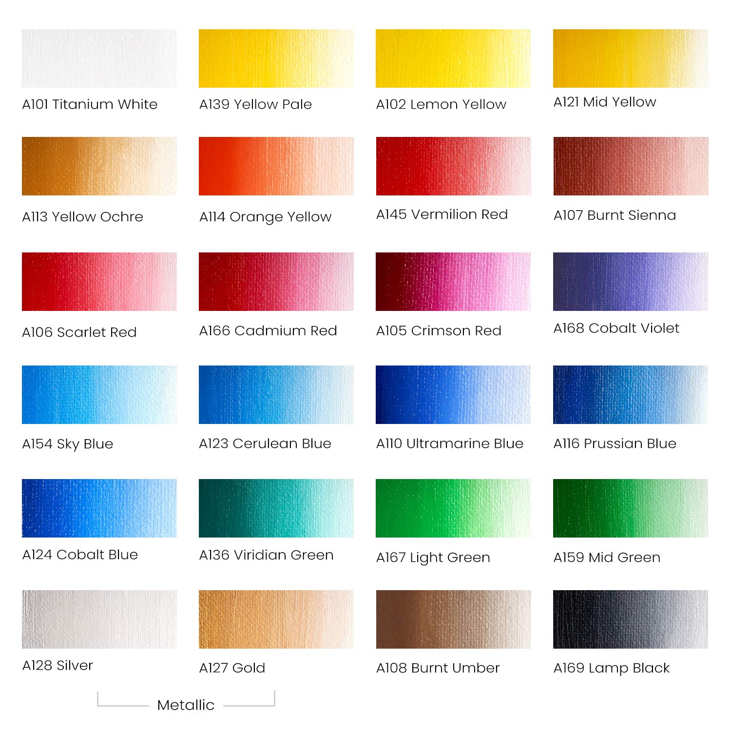 ARTEZA Oil Paint, Set of 24 Colors/Tubes (24x12ml/0.4oz) with Storage Box, Rich Pigments, Vibrant, Non Toxic Paints